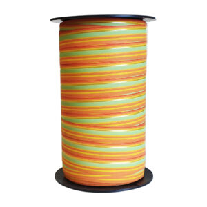 Cadeaulint streep oranje geel groen 10mm