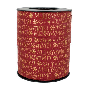 Cadeaulint rood goud 10mm Merry XMas