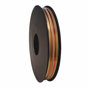 Cadeaulint 15mm glans goud met rood