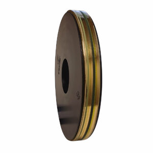 Cadeaulint 15mm glans groen met goud