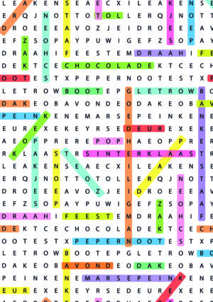 Cadeaupapier 30cm Sint woordzoeker