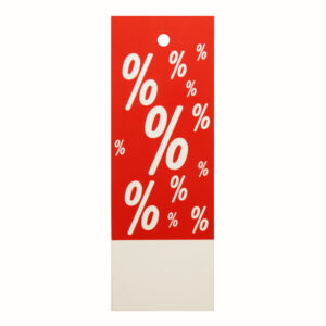 Hangetiket procent rood 28x78mm (1000x)