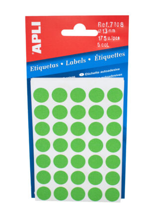 Etiket 13mm assorti Apli 07108 (175x)