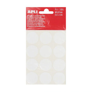 Etiket 25mm wit Apli 02664, 72 stuks