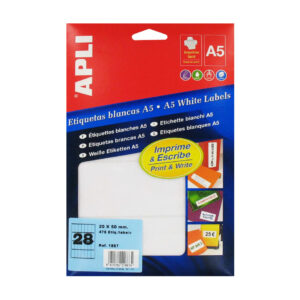 Etiket 20x50mm - Apli 01867 - 476 stuks