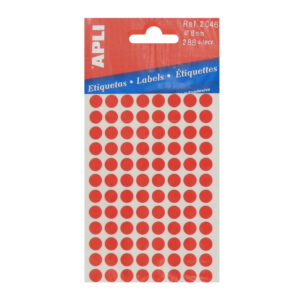 Etiket 8mm rood Apli 02046 (288x)