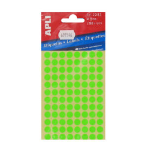 Etiket 8mm fluor groen Apli 02082 (288x)