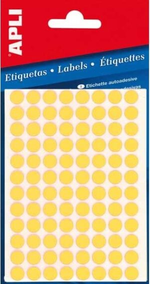 Etiket 8mm fluor geel Apli 02079 (288x)