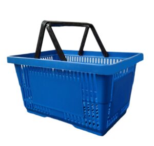 Winkelmand 28 liter blauw 2 greep