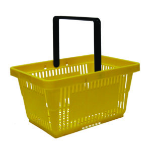 Winkelmandje geel 22 liter 1 handgreep