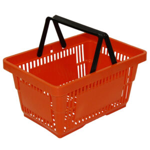 Winkelmand oranje 22 liter 2 handgrepen