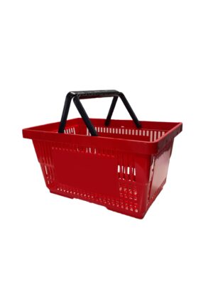 Winkelmand 28 liter rood 2 handgrepen