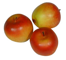 Kunststof Appel geel rood 80mm (3x)