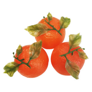 Kunststof Sinaasappel met blad (3x)