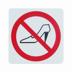 Sticker Verboden voor naaldhakken