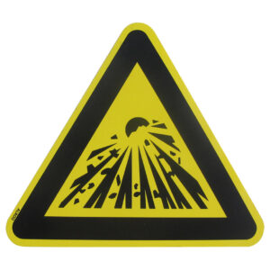 Sticker Explosie geel driehoek 13 cm