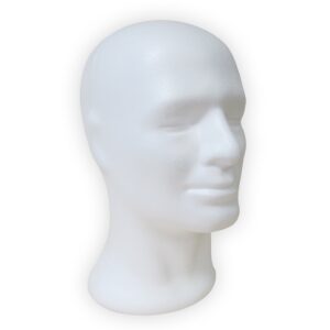 Piepschuim pruikhouder man wit (1x)