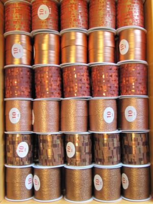 Cadeaulint 10mm x 10 meter kerst koper