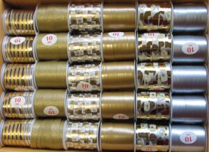 Cadeaulint 10mm x 10 meter goud & zilver