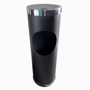 Asbak/prullenbak zwart metaal 72cmx24cm