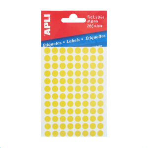 Etiket 8mm geel Apli 02044 (288x)