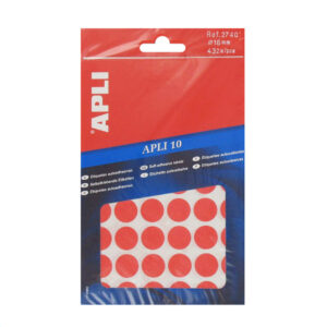 Etiket 16mm rood Apli  02740 (432x)