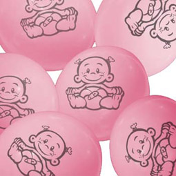 Ballonen opdruk van een meisjesbaby (6x)