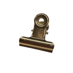 Bulldog clip 30x30mm goudkleur (1x)
