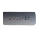Cadeau etiket 38x16mm zilver bedankt