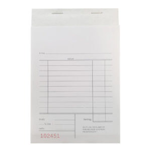 Kassablok wit met zwarte opdruk (1x)