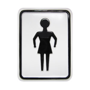 Tekstbord DAME afb. 10x14cm wit/zw.