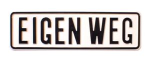 Tekstbord EIGEN WEG 35x11cm wit/zwart