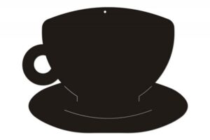 Krijtbord, kop en schotel, 37 x 48cm