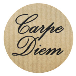 Cadeau etiket 35mm kraft carpe diem