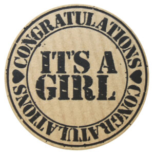 Cadeauetiket 35mm kraft Girl