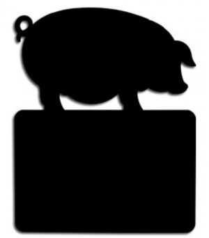 Krijtbord, varken, 58 x 71cm