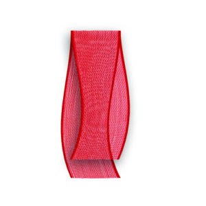 Organza materiaal rood 20mm x 20 meter