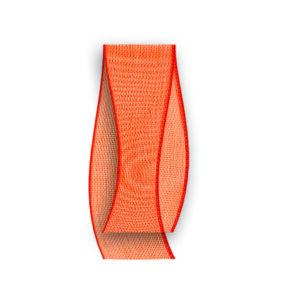 Organza materiaal oranje 20mm x 20 meter