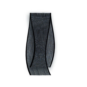 Organza materiaal zwart 20mm x 20 meter