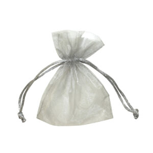 Organza zakje zilver 7,5 x 10cm