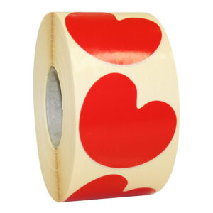 Etiket 50mm pompeblêd rood (1000x)