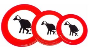 Tekstbord Verboden hond uitlaten ø18cm