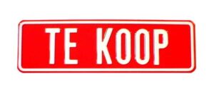 Tekstbord TE KOOP 35x11cm rood/wit