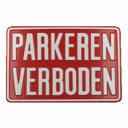 Tekstbord PARKEREN VERBODEN 30x20cm r/w