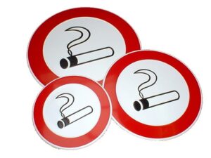 Tekstbord Brandende sigaret ø24cm