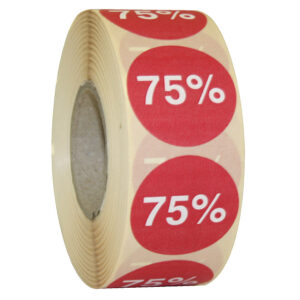 Etiket 35mm rood wit 75% (1000x)