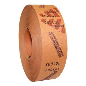 Toegangskaartje 30x57mm oranje, 500/rol