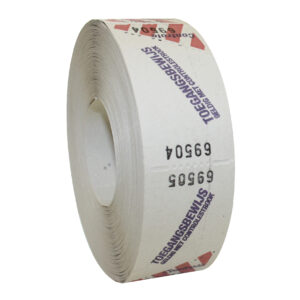 Toegangskaartje 30x57mm wit, 500/rol