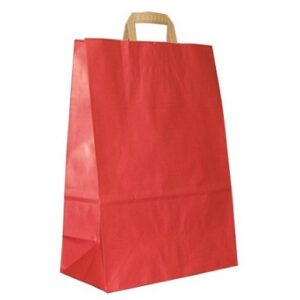 Draagtas bruin rood papier 15x43+32cm