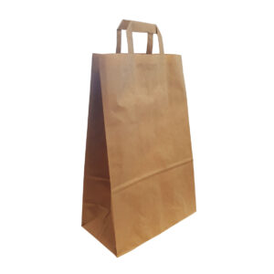 Draagtas bruin papier 12x35+26cm 80gr.